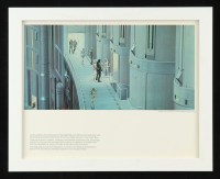 Star Wars "Elevators On The Death Star" 1977 Ralph McQuarrie Custom Framed Pre-Production Art Photo Display with Movie Lapel Pin at PristineAuction.com