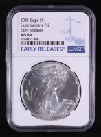 2021(S) American Silver Eagle $1 - Eagle Landing T-2 - Early Releases (NGC MS69) at PristineAuction.com