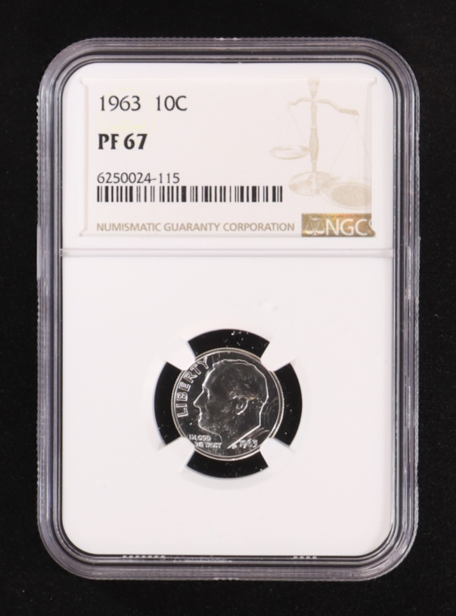 1963 Roosevelt Silver 10C Dime (NGC PF67) at PristineAuction.com 1963 Roosevelt Silver 10C Dime (NGC PF67) at PristineAuction.com