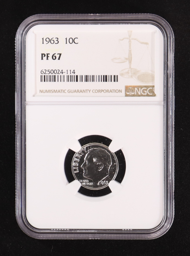 1963 Roosevelt Silver 10C Dime (NGC PF67) at PristineAuction.com 1963 Roosevelt Silver 10C Dime (NGC PF67) at PristineAuction.com
