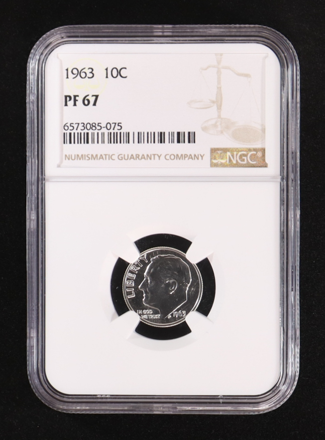 1963 Roosevelt Silver 10C Dime (NGC PF67) at PristineAuction.com 1963 Roosevelt Silver 10C Dime (NGC PF67) at PristineAuction.com