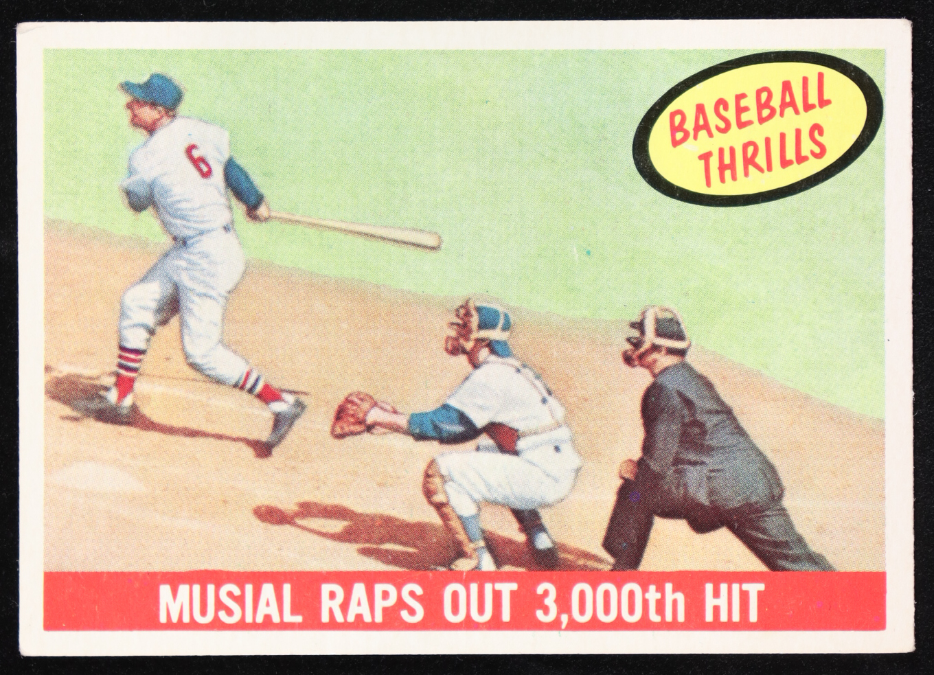 Stan Musial 1959 Topps Musial Raps Out 3,000th Hit #470 at PristineAuction.com Stan Musial 1959 Topps Musial Raps Out 3,000th Hit #470 at PristineAuction.com