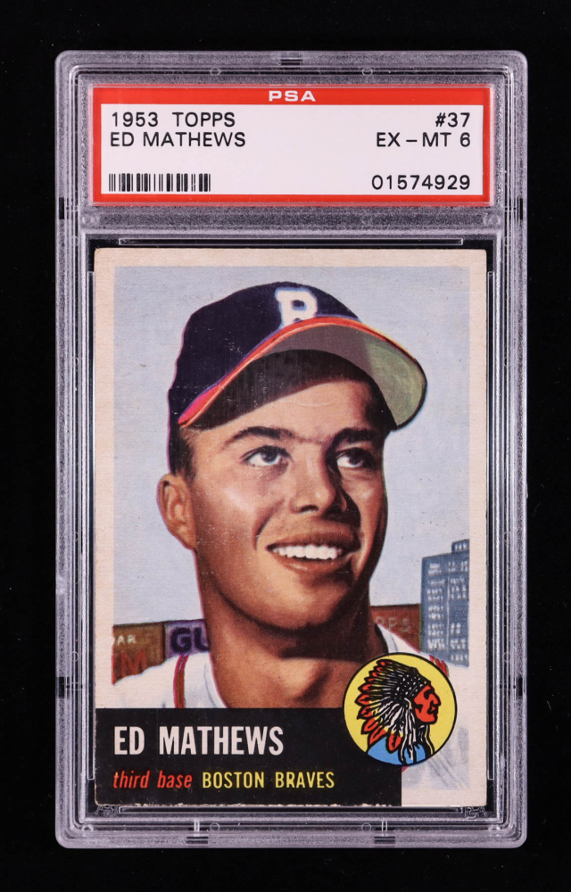 Eddie Mathews 1953 Topps #37 DP (PSA 6)