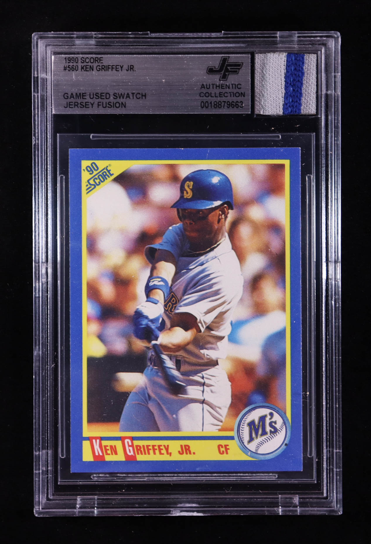 Ken Griffey Jr. 1990 Score #560 With Game Used Swatch (BGS) at PristineAuction.com Ken Griffey Jr. 1990 Score #560 With Game Used Swatch (BGS) at PristineAuction.com