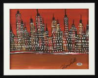 Henry Hill Signed "New York City Skyline" Custom Framed Painting Display (PSA) at PristineAuction.com