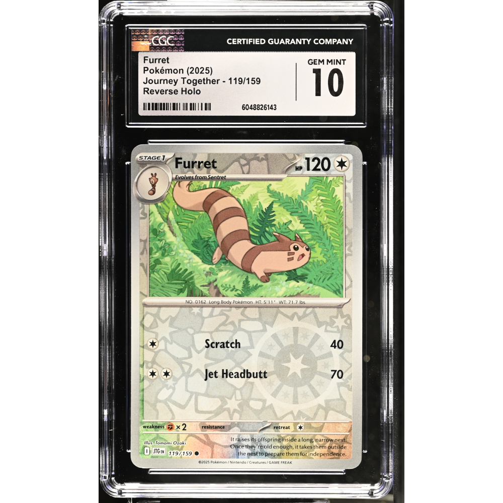 Furret 2025 Pokemon Journey Together #119/159 (CGC 10) at PristineAuction.com