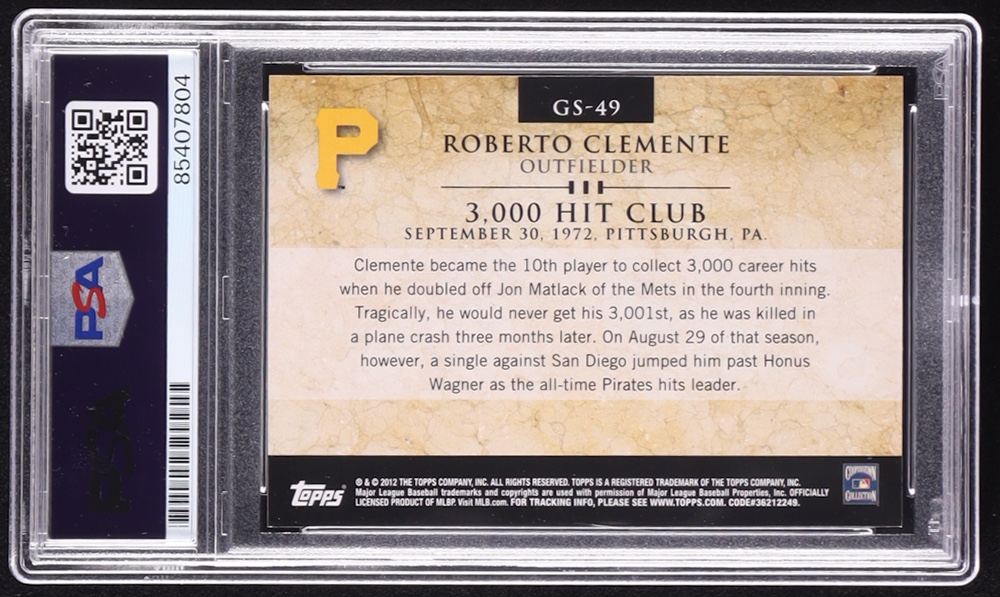 Roberto Clemente Jr. Signed 2012 Topps Gold Standard #GS49 (PSA | Autograph Grade 10) at PristineAuction.com Roberto Clemente Jr. Signed 2012 Topps Gold Standard #GS49 (PSA | Autograph Grade 10) at PristineAuction.com