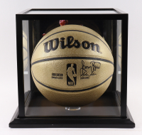 Larry Bird Signed NBA Gold Edition Basketball with Display Case (PSA) at PristineAuction.com