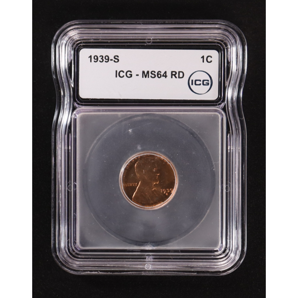 1939-S Lincoln Wheat 1C Cent (ICG MS64 RD) at PristineAuction.com