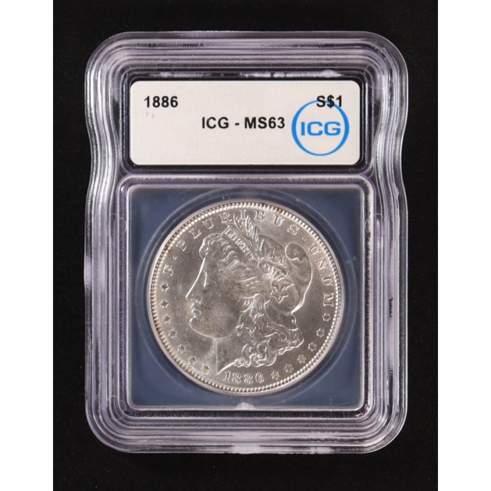 1886 Morgan Silver $1 Dollar (ICG MS63) at PristineAuction.com