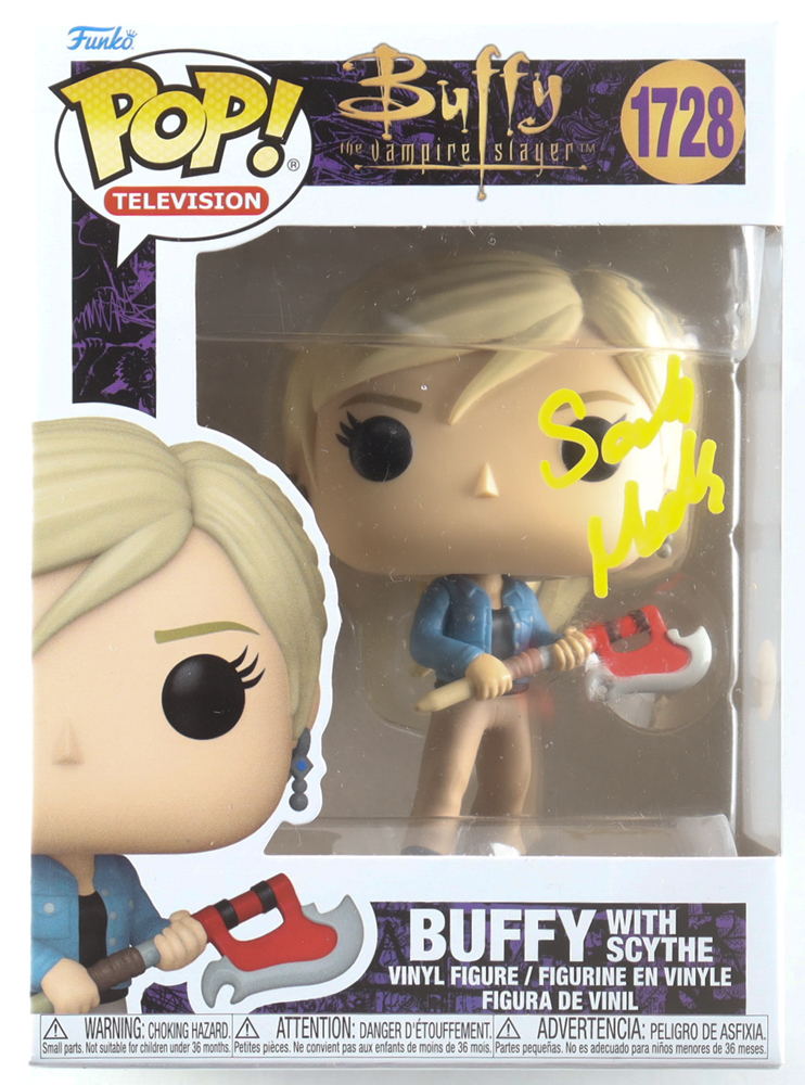 Sarah Michelle Gellar Signed "Buffy the Vampire Slayer" #1728 Buffy with Scythe Funko Pop! Vinyl Figure (JSA) at PristineAuction.com Sarah Michelle Gellar Signed "Buffy the Vampire Slayer" #1728 Buffy with Scythe Funko Pop! Vinyl Figure (JSA) at PristineAuction.com