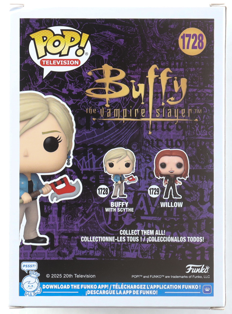 Sarah Michelle Gellar Signed "Buffy the Vampire Slayer" #1728 Buffy with Scythe Funko Pop! Vinyl Figure (JSA) at PristineAuction.com Sarah Michelle Gellar Signed "Buffy the Vampire Slayer" #1728 Buffy with Scythe Funko Pop! Vinyl Figure (JSA) at PristineAuction.com