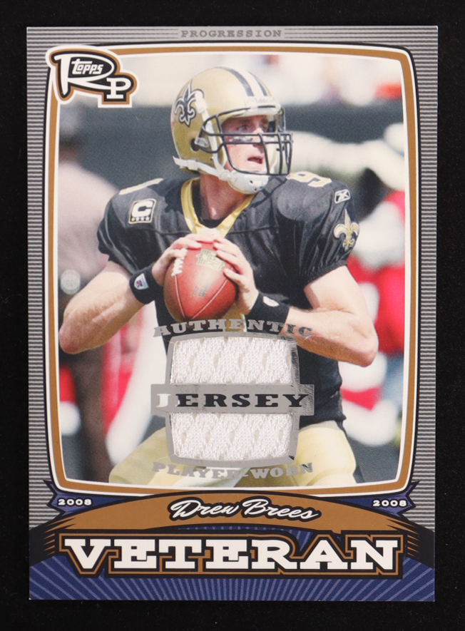 Drew Brees 2008 Topps Rookie Progression Veterans Game Worn Jerseys Bronze #PVDB #40/299 at PristineAuction.com Drew Brees 2008 Topps Rookie Progression Veterans Game Worn Jerseys Bronze #PVDB #40/299 at PristineAuction.com