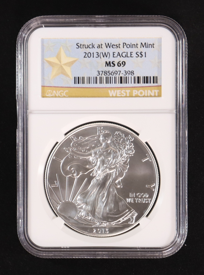 2013-(W) American Silver Eagle, Struck at West Point Mint (NGC MS69) at PristineAuction.com 2013-(W) American Silver Eagle, Struck at West Point Mint (NGC MS69) at PristineAuction.com