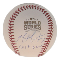 Mike Montgomery Signed 2016 World Series Logo Baseball Inscribed "Last Out" (Beckett) at PristineAuction.com