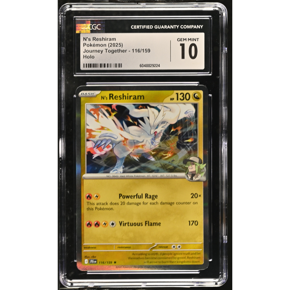N's Reshiram 2025 Pokemon Journey Together #116/159 (CGC 10) at PristineAuction.com
