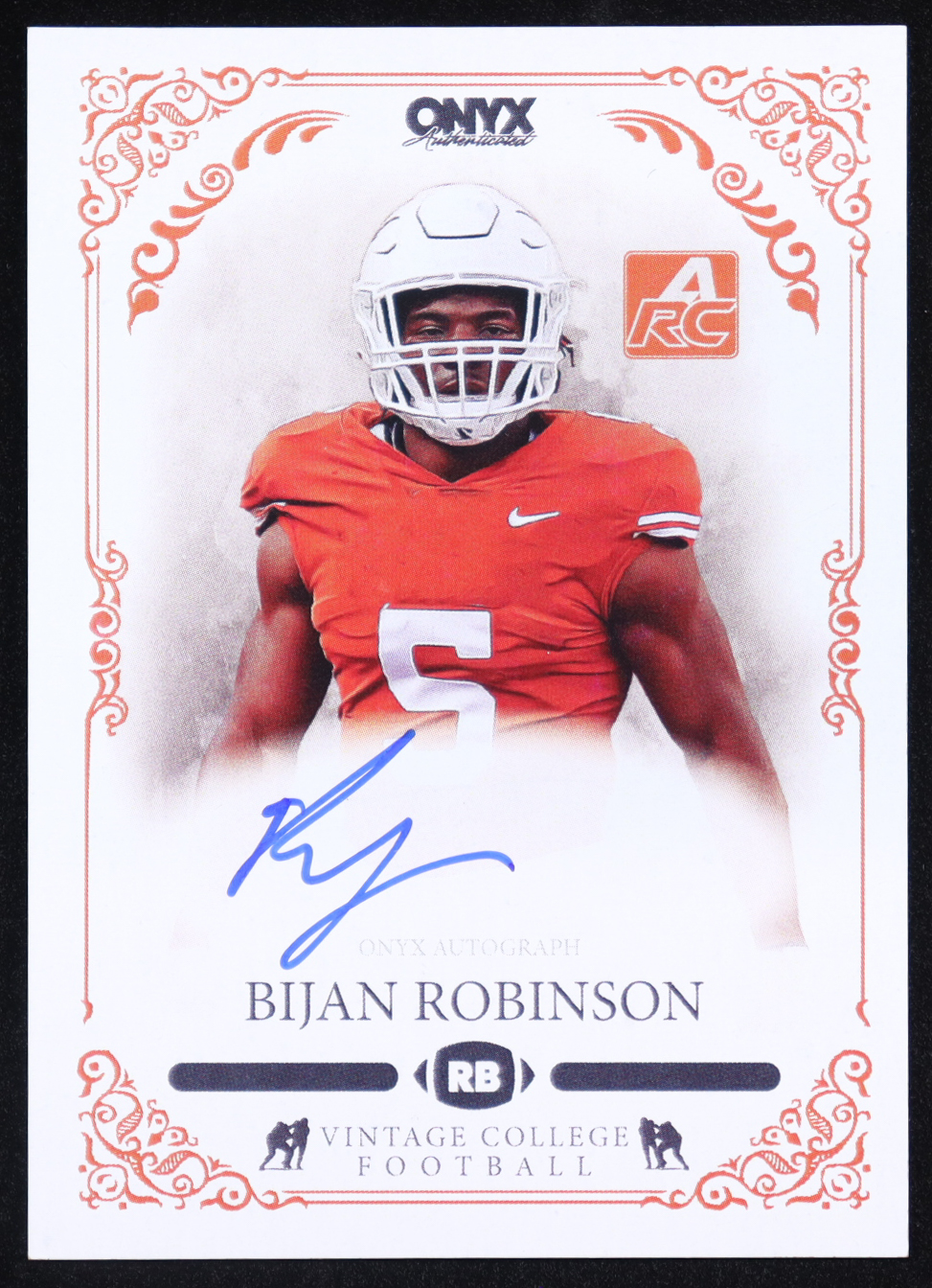 Bijan Robinson 2022 Onyx Vintage Autographs Blue #CABR at PristineAuction.com Bijan Robinson 2022 Onyx Vintage Autographs Blue #CABR at PristineAuction.com