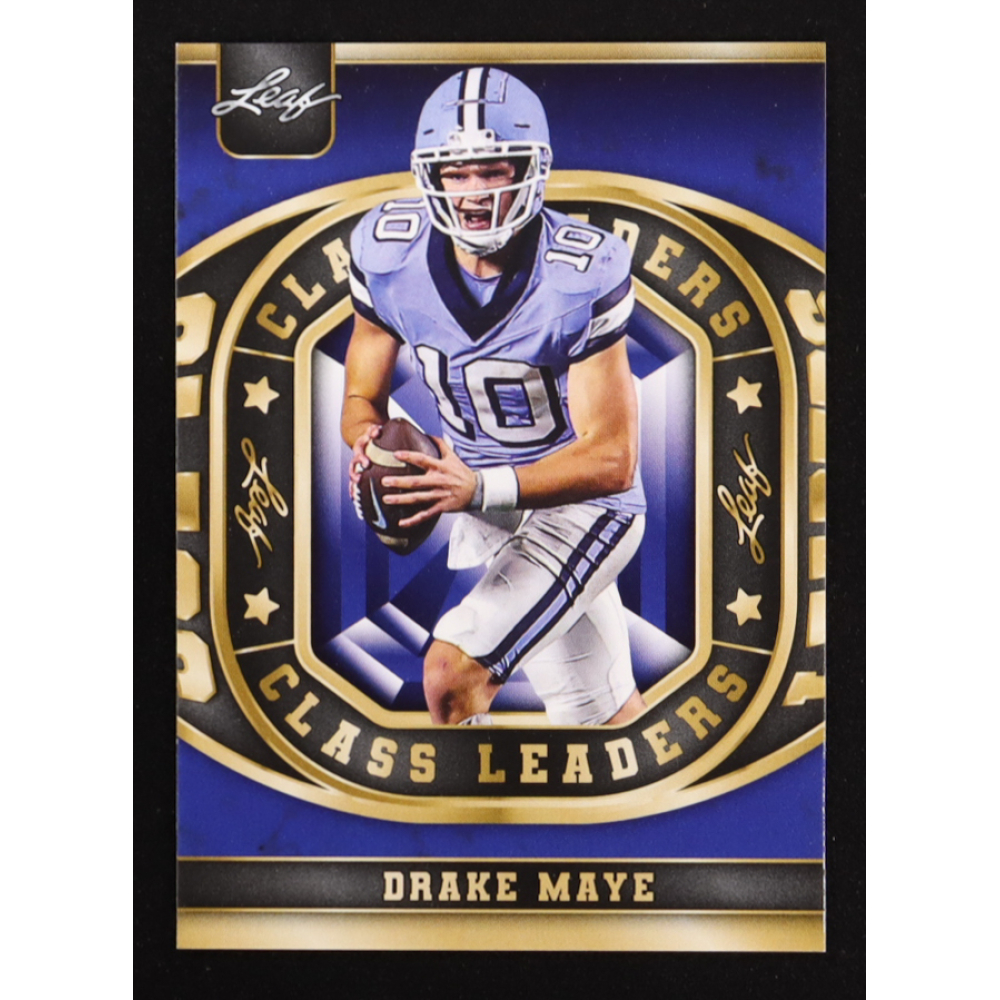 Drake Maye 2024 Leaf Class Leaders Blue #CL4 RC at PristineAuction.com