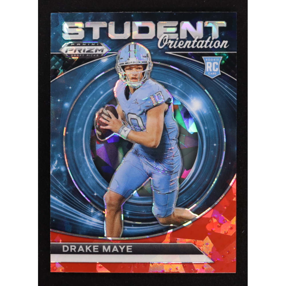 Drake Maye 2024 Panini Prizm Draft Picks Student Orientation Red Ice #4 RC at PristineAuction.com