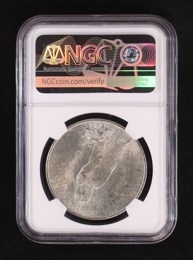 1922 Peace Silver $1 Dollar - Thomas J. Uran Hand-Signed Label (NGC BRILLIANT UNCIRCULATED) at PristineAuction.com 1922 Peace Silver $1 Dollar - Thomas J. Uran Hand-Signed Label (NGC BRILLIANT UNCIRCULATED) at PristineAuction.com