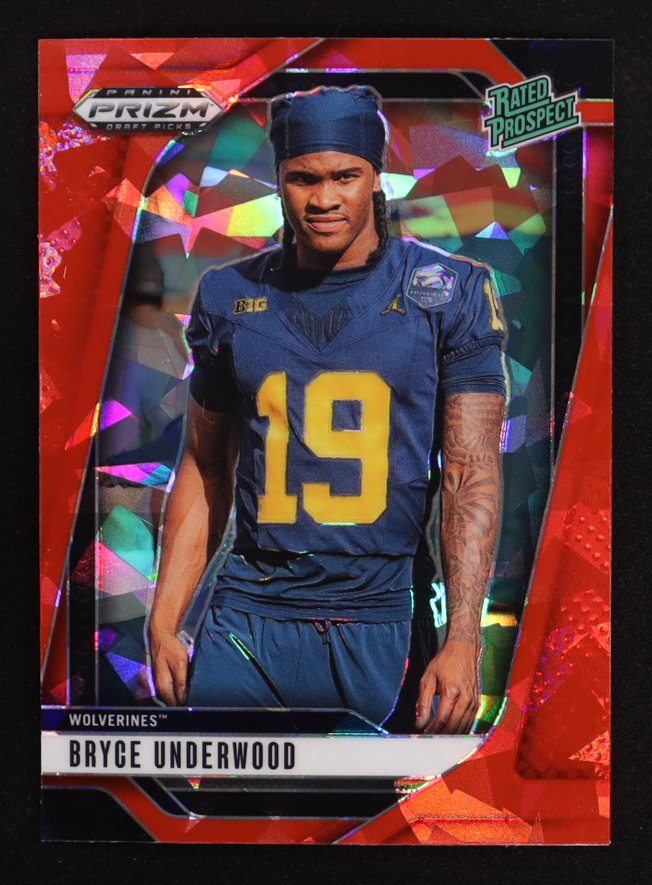 Bryce Underwood 2025 Panini Prizm Draft Picks Prizms Red Ice #28 RC at PristineAuction.com Bryce Underwood 2025 Panini Prizm Draft Picks Prizms Red Ice #28 RC at PristineAuction.com