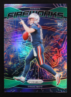 Drake Maye 2024 Prizm Fireworks Prizms Green #22 RC at PristineAuction.com
