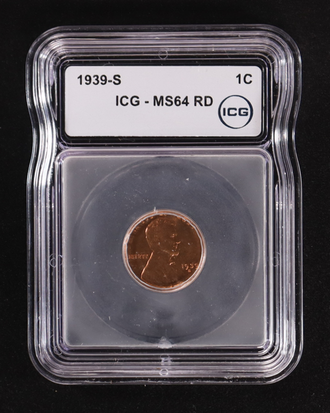 1939-S Lincoln Wheat 1C Cent (ICG MS64 RD) at PristineAuction.com 1939-S Lincoln Wheat 1C Cent (ICG MS64 RD) at PristineAuction.com