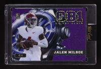 Jalen Milroe 2024 Wild Card QB1 On The Clock Purple Sparkle #OCW-PL-JM3 RC #4/4 at PristineAuction.com