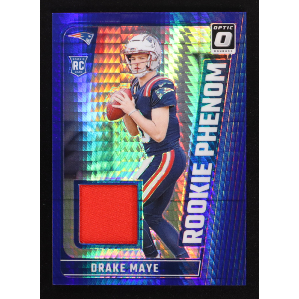 Drake Maye 2024 Donruss Optic Rookie Phenoms Blue Hyper #12 RC at PristineAuction.com