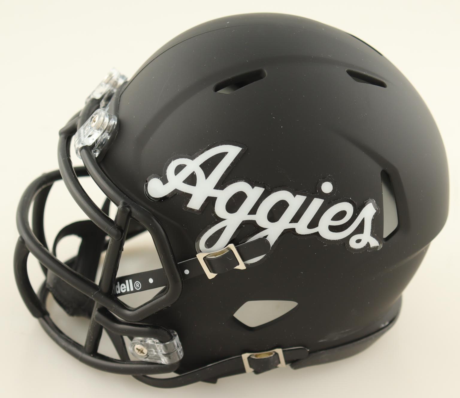 Johnny Manziel Signed Texas A&M Aggies Speed Mini Helmet Inscribed "Johnny Fu**** Football" (Beckett) at PristineAuction.com Johnny Manziel Signed Texas A&M Aggies Speed Mini Helmet Inscribed "Johnny Fu**** Football" (Beckett) at PristineAuction.com