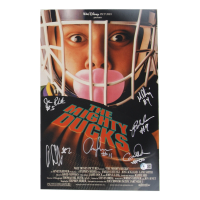 "The Mighty Ducks" 11x17 Photo Cast Signed By (6) with Brandon Adams, Matt Doherty, Aaron Schwartz, Garette Henson with Character Name Inscriptions (Beckett) at PristineAuction.com