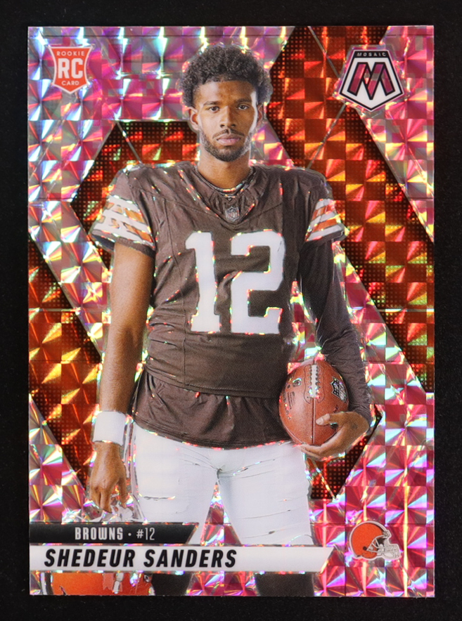 Shedeur Sanders 2025 Panini Mosaic Mosaic Camo Pink #290 VAR RC at PristineAuction.com Shedeur Sanders 2025 Panini Mosaic Mosaic Camo Pink #290 VAR RC at PristineAuction.com