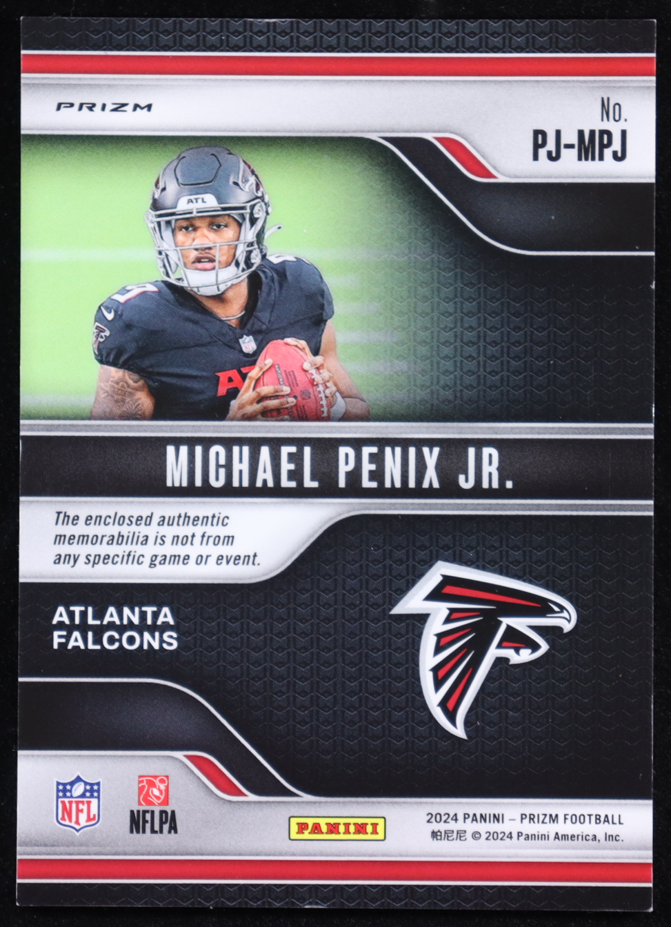 Michael Penix Jr. 2024 Panini Prizm Premier Jerseys Neon Green Pulsar #9 RC at PristineAuction.com Michael Penix Jr. 2024 Panini Prizm Premier Jerseys Neon Green Pulsar #9 RC at PristineAuction.com