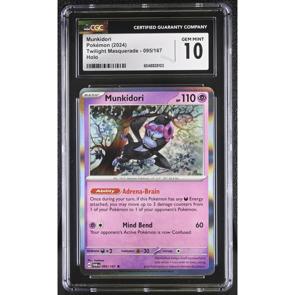 Munkidori 2024 Pokemon Twilight Masquerade #095/167 (CGC 10) at PristineAuction.com