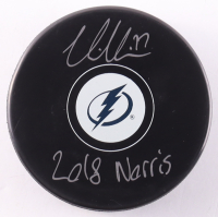 Victor Hedman Signed Lightning Logo Hockey Puck Inscribed "2018 Norris" (COJO) at PristineAuction.com