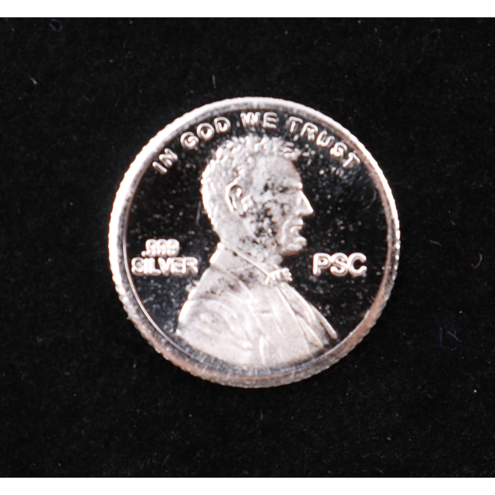 United States Penny One Gram .999 Fine Silver Bullion Round at PristineAuction.com