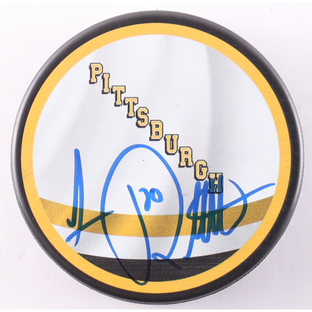 Luc Robitaille Signed Penguins Logo Hockey Puck (COJO) at PristineAuction.com