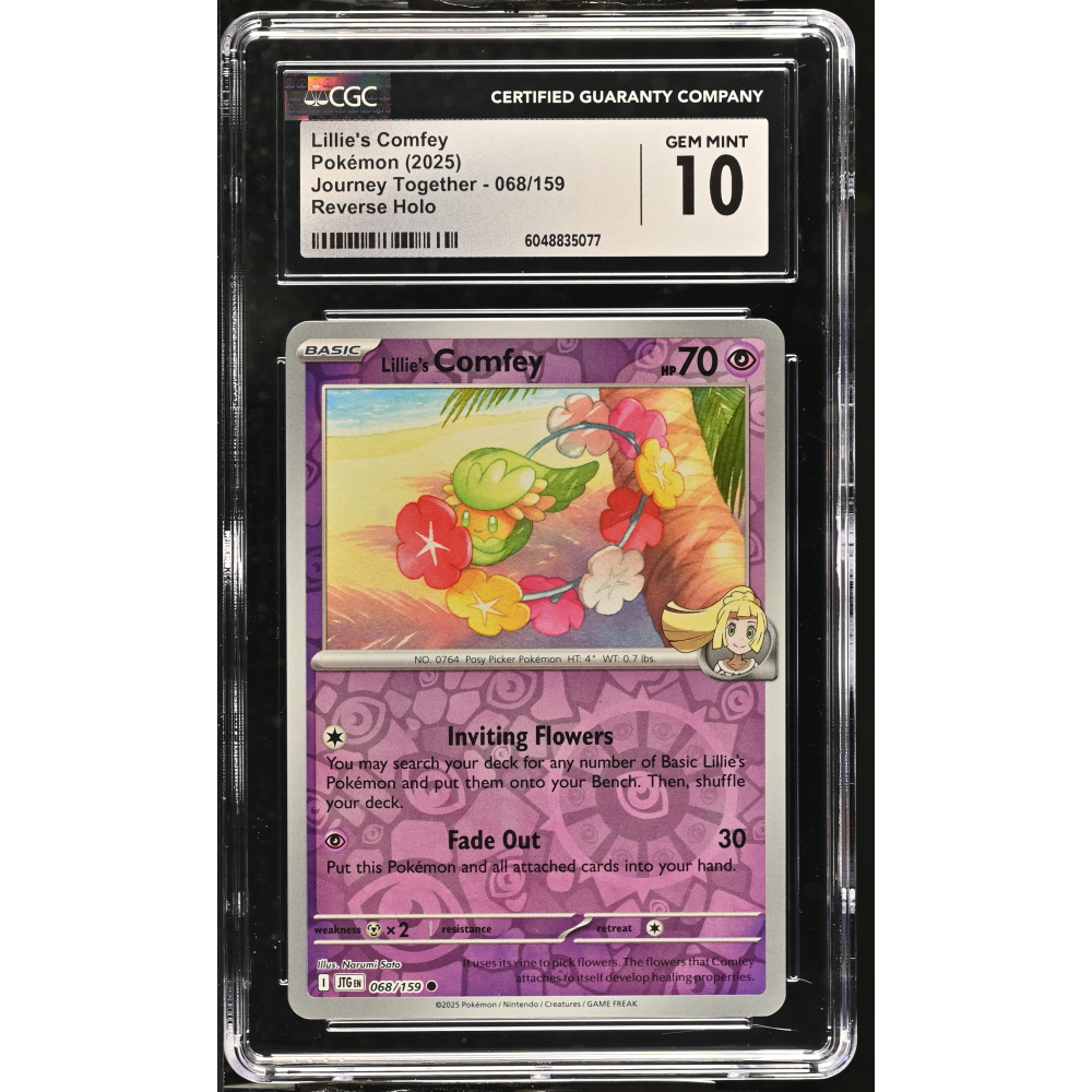 Lillie's Comfey 2025 Pokemon Journey Together #068/159 (CGC 10) at PristineAuction.com