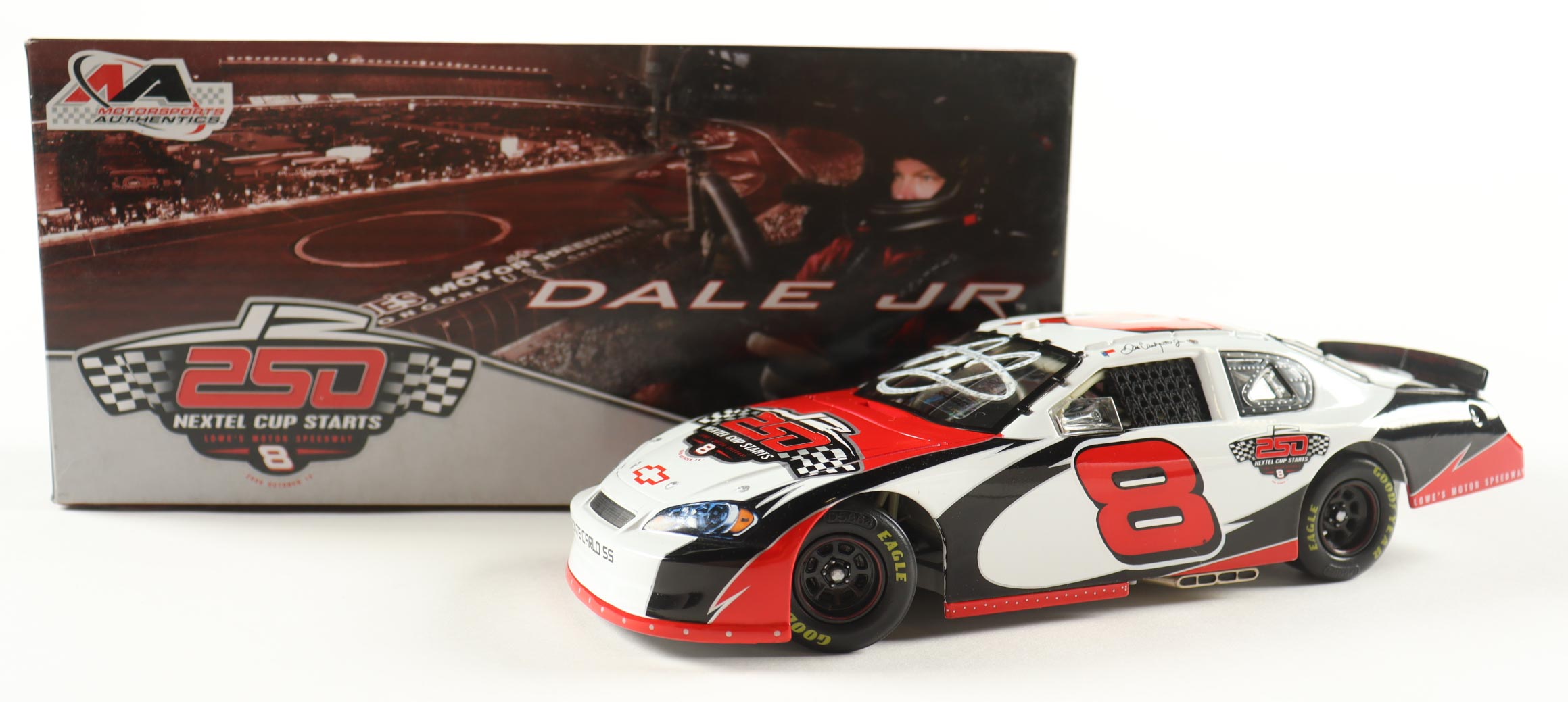 Dale Earnhardt Jr. Signed NASCAR #8 250th Consecutive Start 2006 Monte Carlo SS Club Car - 1:24 Scale Diecast Car (Dale Jr.) at PristineAuction.com Dale Earnhardt Jr. Signed NASCAR #8 250th Consecutive Start 2006 Monte Carlo SS Club Car - 1:24 Scale Diecast Car (Dale Jr.) at PristineAuction.com