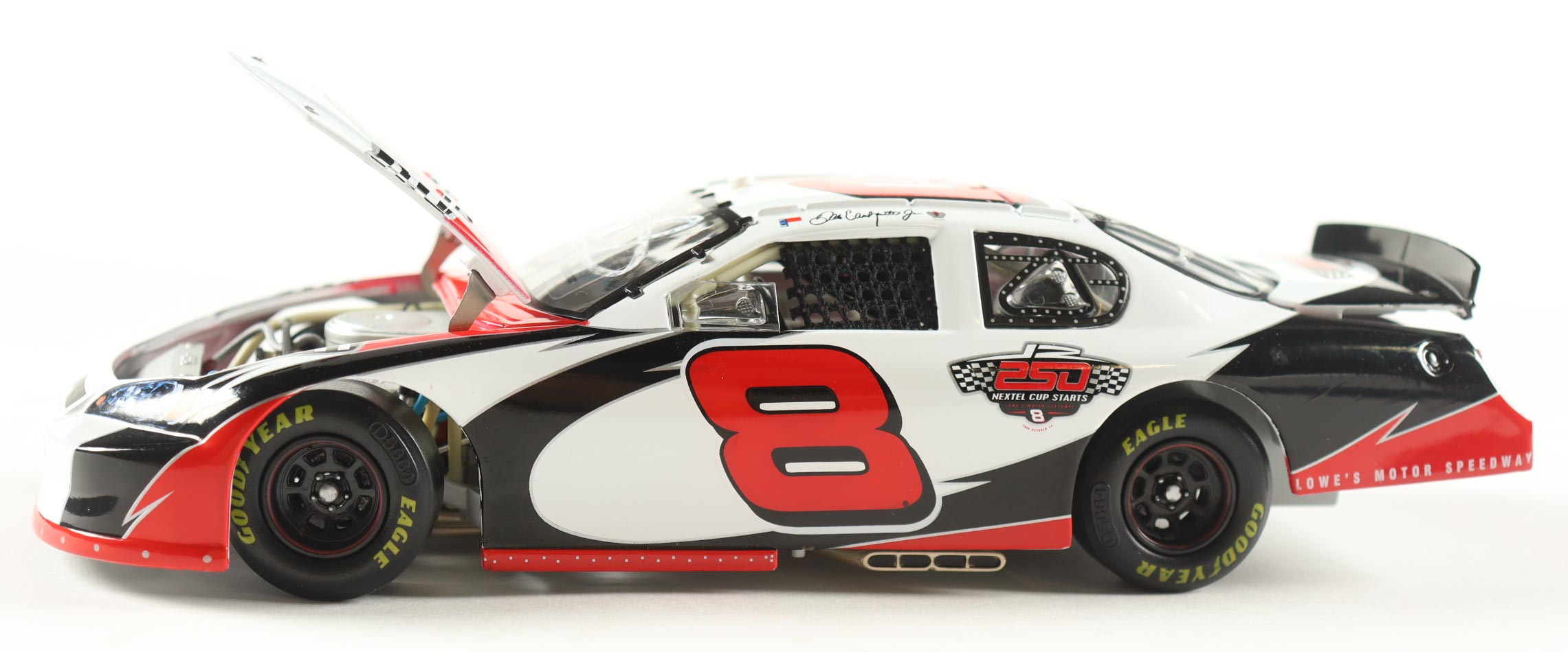 Dale Earnhardt Jr. Signed NASCAR #8 250th Consecutive Start 2006 Monte Carlo SS Club Car - 1:24 Scale Diecast Car (Dale Jr.) at PristineAuction.com Dale Earnhardt Jr. Signed NASCAR #8 250th Consecutive Start 2006 Monte Carlo SS Club Car - 1:24 Scale Diecast Car (Dale Jr.) at PristineAuction.com