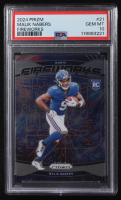 Malik Nabers 2024 Panini Prizm Fireworks #21 RC (PSA 10) at PristineAuction.com