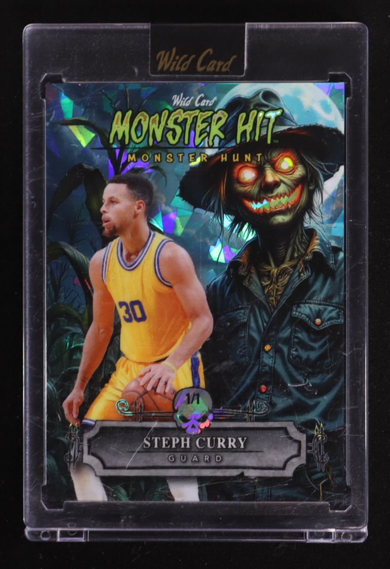 Stephen Curry 2025 Wild Card Monster Hit Monster Hunt Cornfield Scarecrow Blue Crystal #MHCS-SC #1/1 at PristineAuction.com Stephen Curry 2025 Wild Card Monster Hit Monster Hunt Cornfield Scarecrow Blue Crystal #MHCS-SC #1/1 at PristineAuction.com