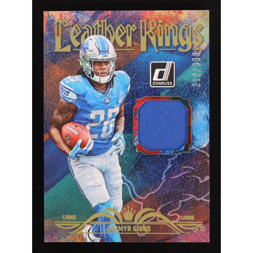 Jahmyr Gibbs 2023 Donruss Leather Kings Jerseys #6 #218/399 RC at PristineAuction.com