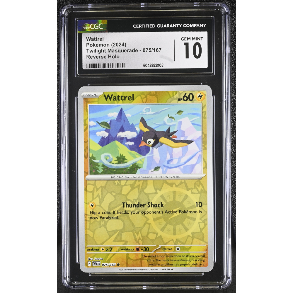 Wattrel 2024 Pokemon Twilight Masquerade #075/167 (CGC 10) at PristineAuction.com