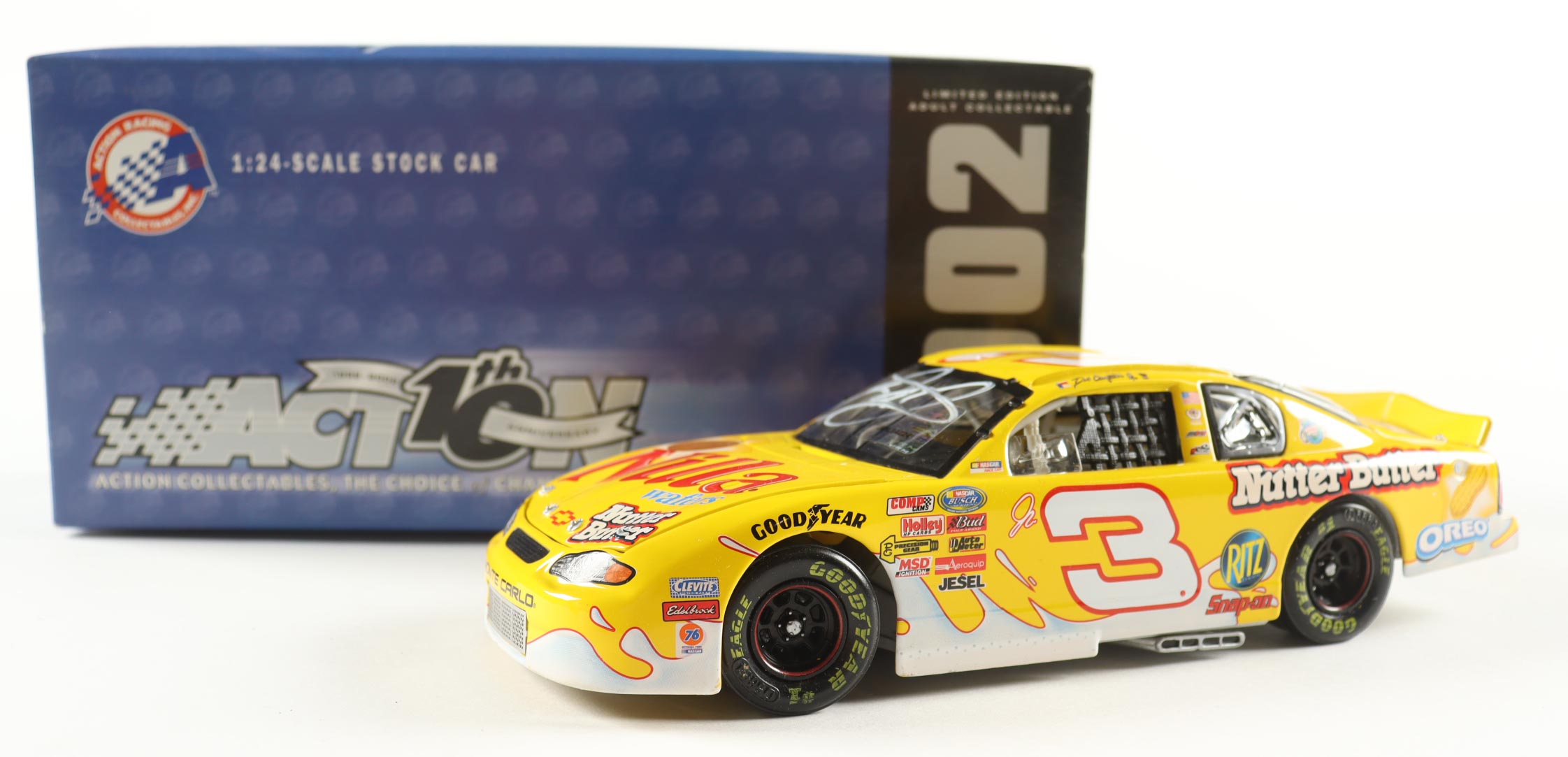 Dale Earnhardt Jr. Signed 2002 #3 Nilla Wafers / Nutter Butter Monte Carlo 1:24 Diecast Car (JR Motorsports) at PristineAuction.com Dale Earnhardt Jr. Signed 2002 #3 Nilla Wafers / Nutter Butter Monte Carlo 1:24 Diecast Car (JR Motorsports) at PristineAuction.com