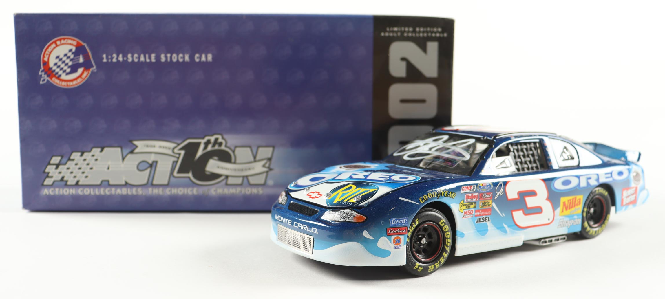 Dale Earnhardt Jr. Signed 2002 #3 Nilla Wafers / Nutter Butter Monte Carlo 1:24 Diecast Car (JR Motorsports) at PristineAuction.com Dale Earnhardt Jr. Signed 2002 #3 Nilla Wafers / Nutter Butter Monte Carlo 1:24 Diecast Car (JR Motorsports) at PristineAuction.com