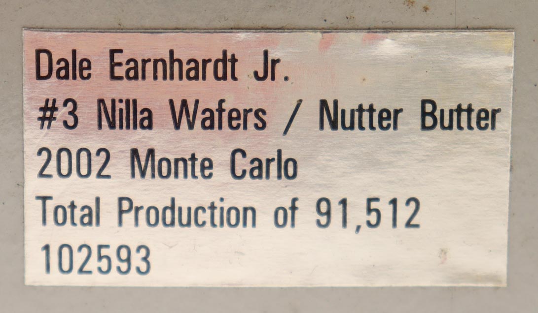 Dale Earnhardt Jr. Signed 2002 #3 Nilla Wafers / Nutter Butter Monte Carlo 1:24 Diecast Car (JR Motorsports) at PristineAuction.com Dale Earnhardt Jr. Signed 2002 #3 Nilla Wafers / Nutter Butter Monte Carlo 1:24 Diecast Car (JR Motorsports) at PristineAuction.com