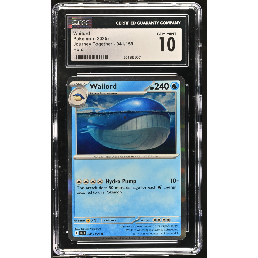 Wailord 2025 Pokemon Journey Together #041/159 (CGC 10) at PristineAuction.com