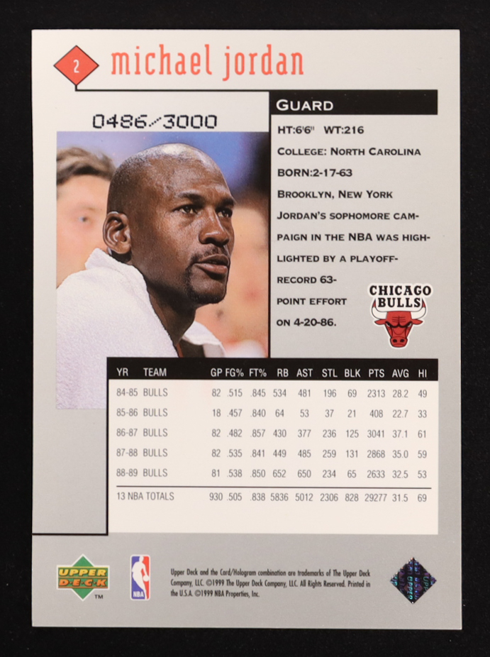 Michael Jordan 1998-99 Black Diamond Double Diamond #2 #0486/3000 at PristineAuction.com Michael Jordan 1998-99 Black Diamond Double Diamond #2 #0486/3000 at PristineAuction.com