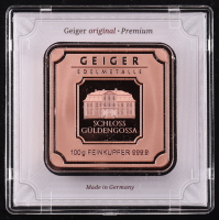 Geiger Edelmetalle 100g .9999 Fine Copper Bullion Bar In Assay at PristineAuction.com